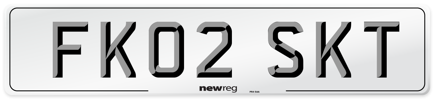 FK02 SKT Number Plate from New Reg
